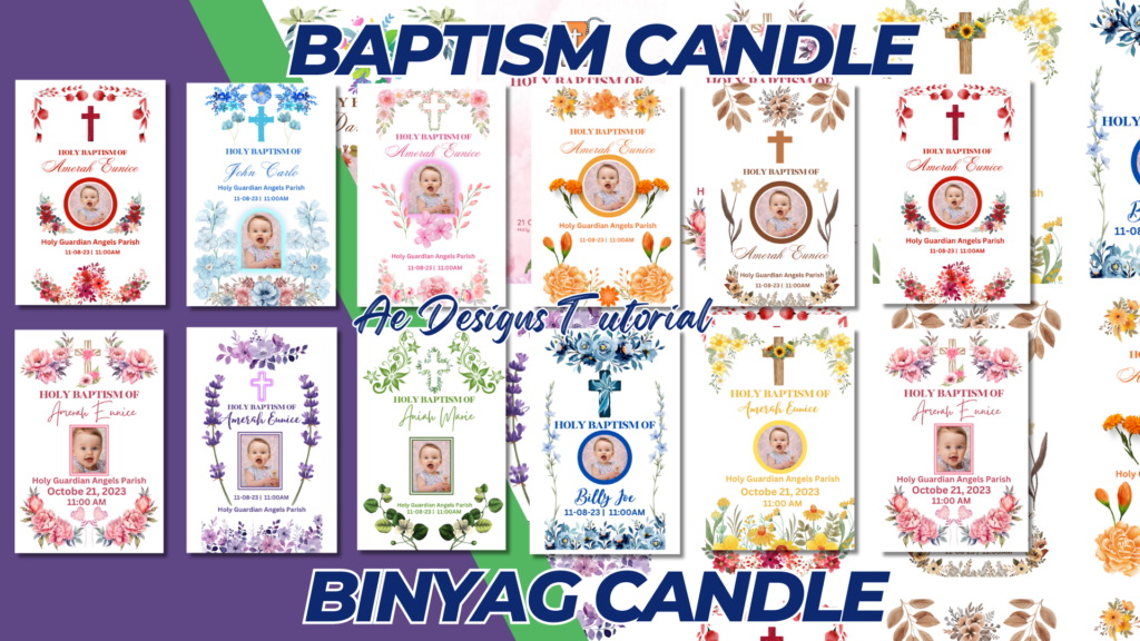 BAPTISM CANDLE 12 TEMPLATE