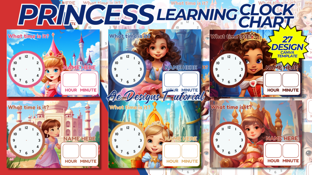 PRINCESS LEARNING CLOCK CHART TEMPLATE | 27 DESIGNS
