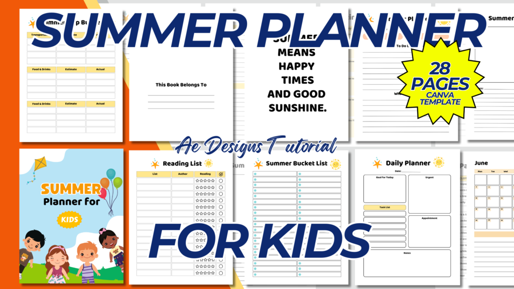 SUMMER PLANNER FOR KIDS TEMPLATE