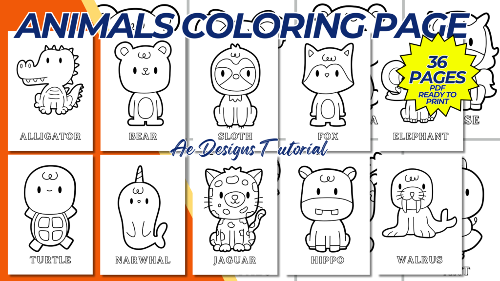 ANIMALS COLORING PAGE