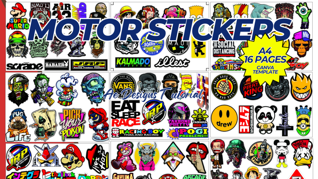 MOTOR DECALS STICKERS READY TO PRINT