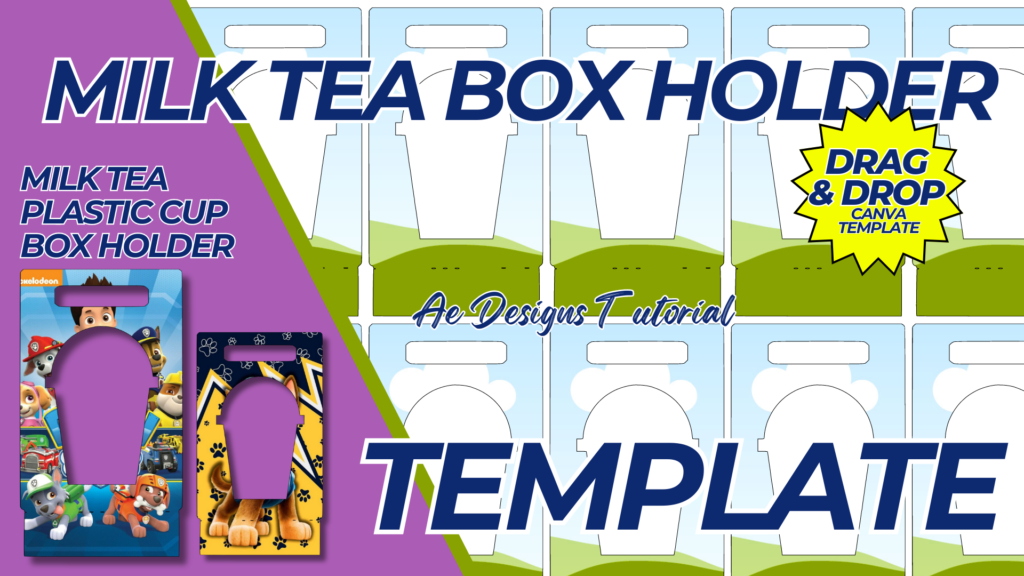 MILK TEA CUP BOX HOLDER TEMPLATE