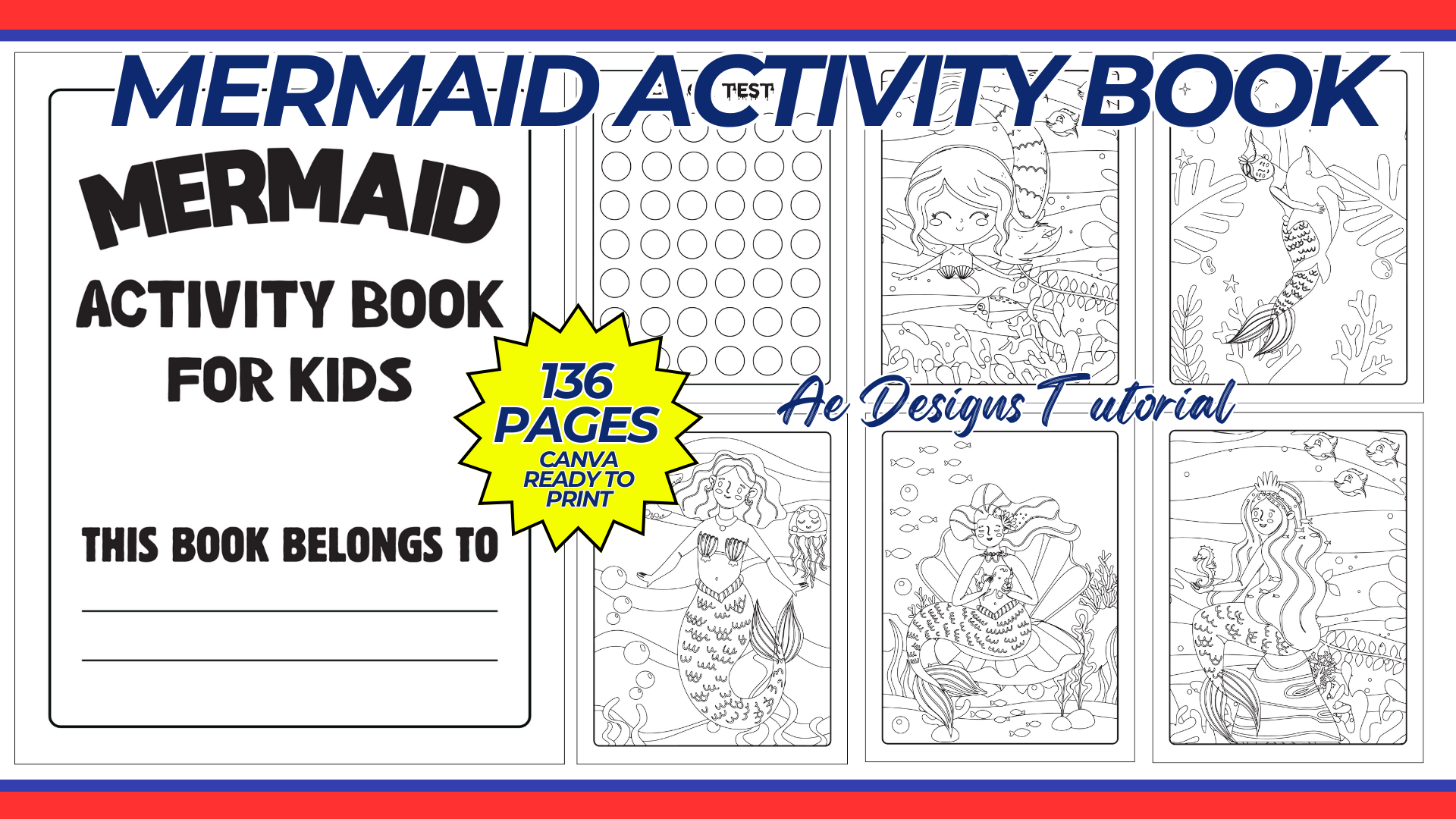 MERMAID ACTIVITY COLORING BOOK FOR KIDS