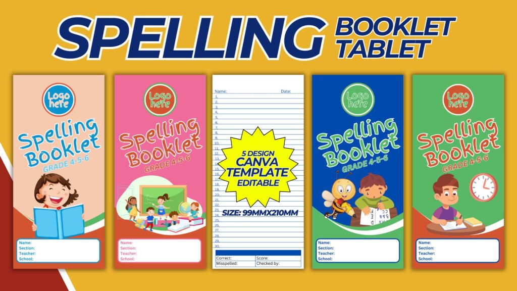 SPELLING BOOKLET GRADE 4-5-6 COVER W/LINES TEMPLATE