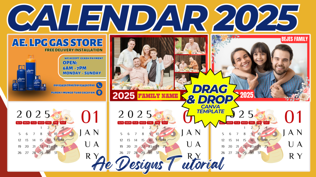 GIVEAWAY CALENDAR 2025 LANDSCAPE 12 PAGES A4 SIZE TEMPLATE