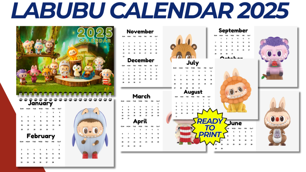LABUBU THE MONSTERS ANIMAL SERIES WALL CALENDAR 2025
