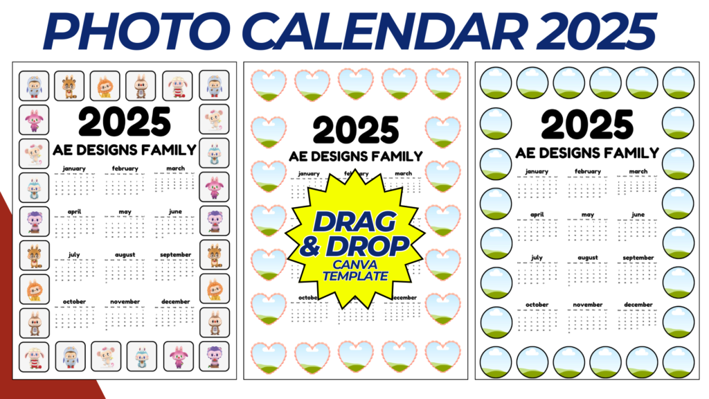 PHOTO POSTER CALENDAR 2025 4 DESIGNS TEMPLATE