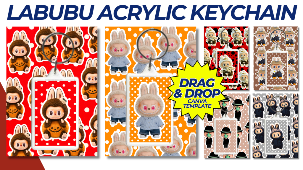LABUBU ACRYLIC KEYCHAIN WITH BACKING TEMPLATE