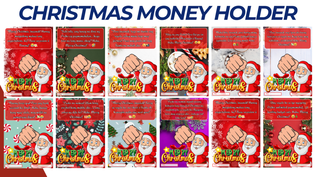 CHRISTMAS MONEY HOLDER TEMPLATE (20 DESIGNS)