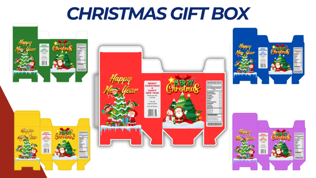 CHRISTMAS GIFT BOX TEMPLATE