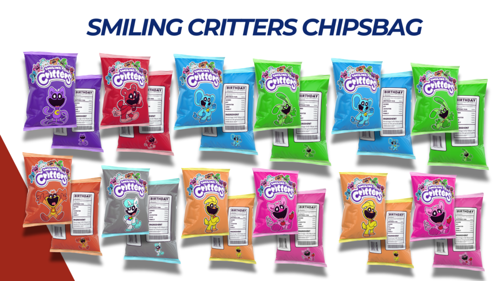 SMILING CRITTERS CHIPSBAG 8 DESIGN TEMPLATE
