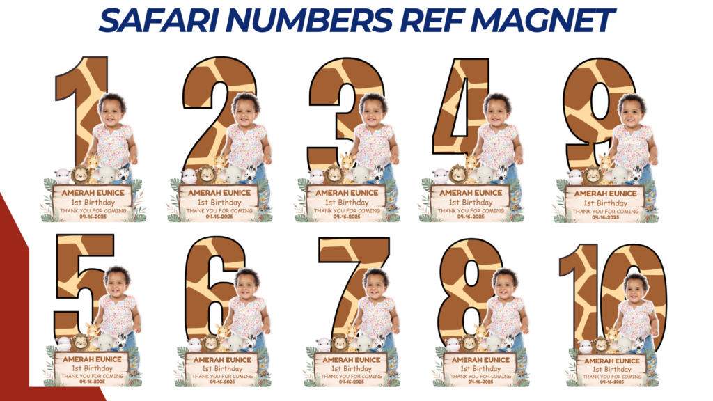 SAFARI NUMBERS 1-10 REF MAGNET TEMPLATE (PREMIUM)